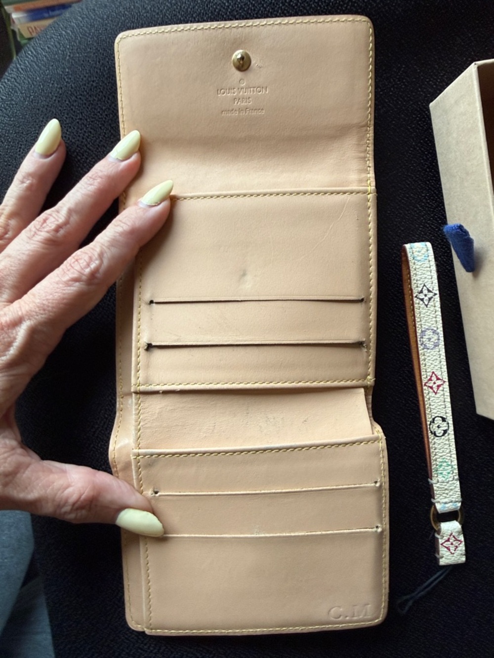 Louis Vuitton White Multicolor Monogram Card/wallet with keychain/charm & box - Picture 4 of 12